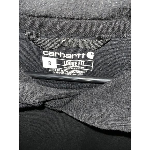 Carhartt Black Hooded Sweatshirt - Size Small Tall - Picture 5 of 5